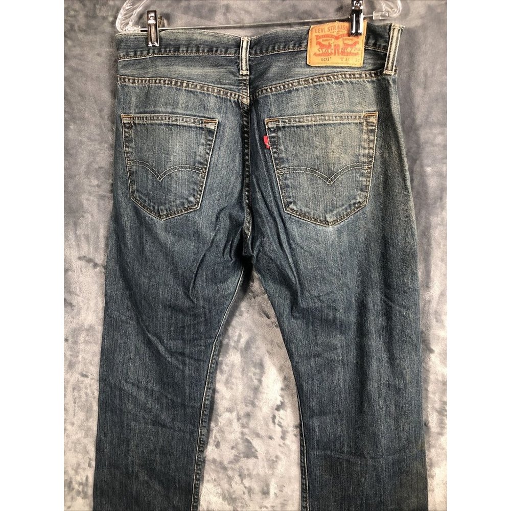 Levi’s 501 Jeans Men’s Size 34-34 Distressed Ripped Pants - Picture 8 of 9